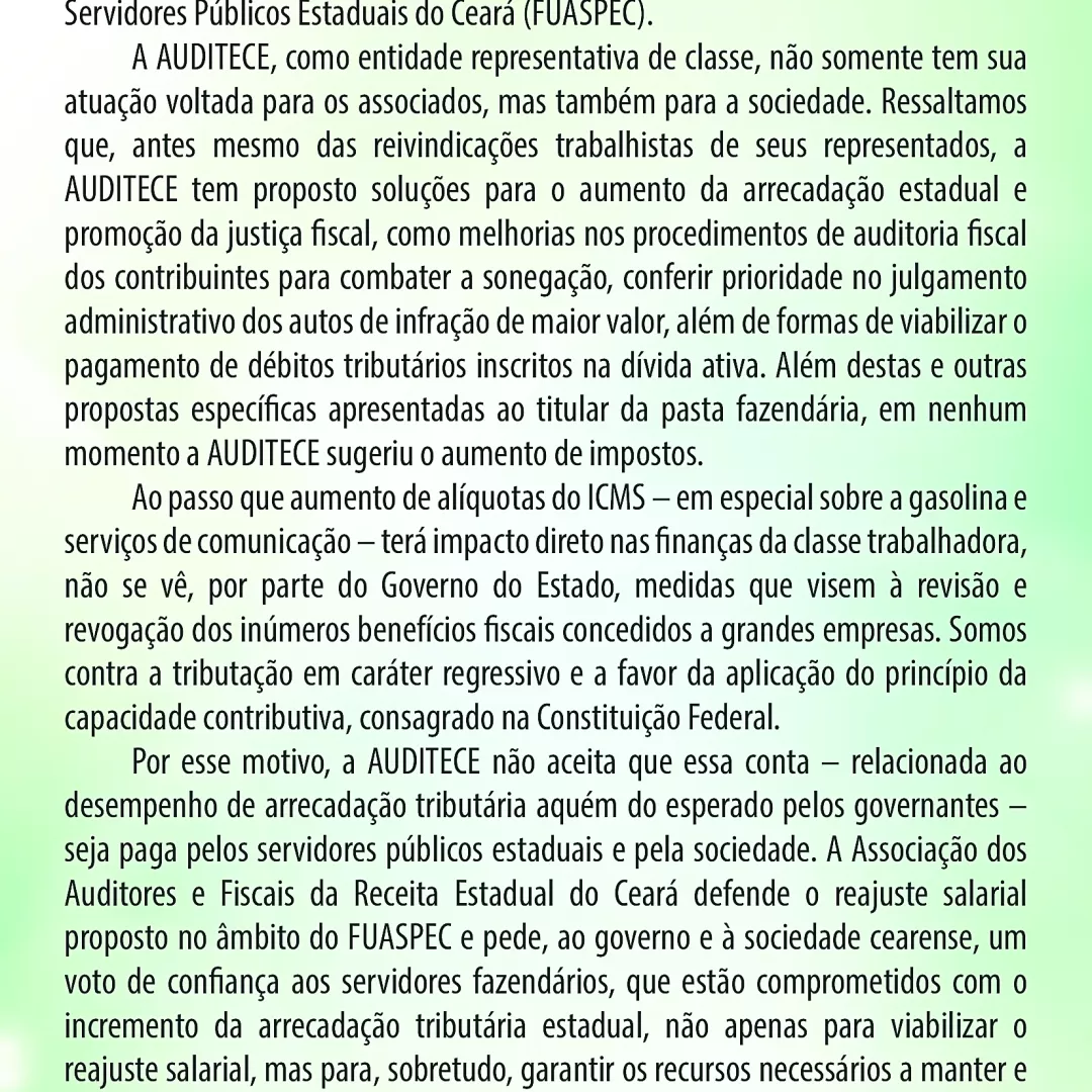 Nota de apoio à paralisação dos servidores públicos do Estado do Ceará pelo reajuste salarial