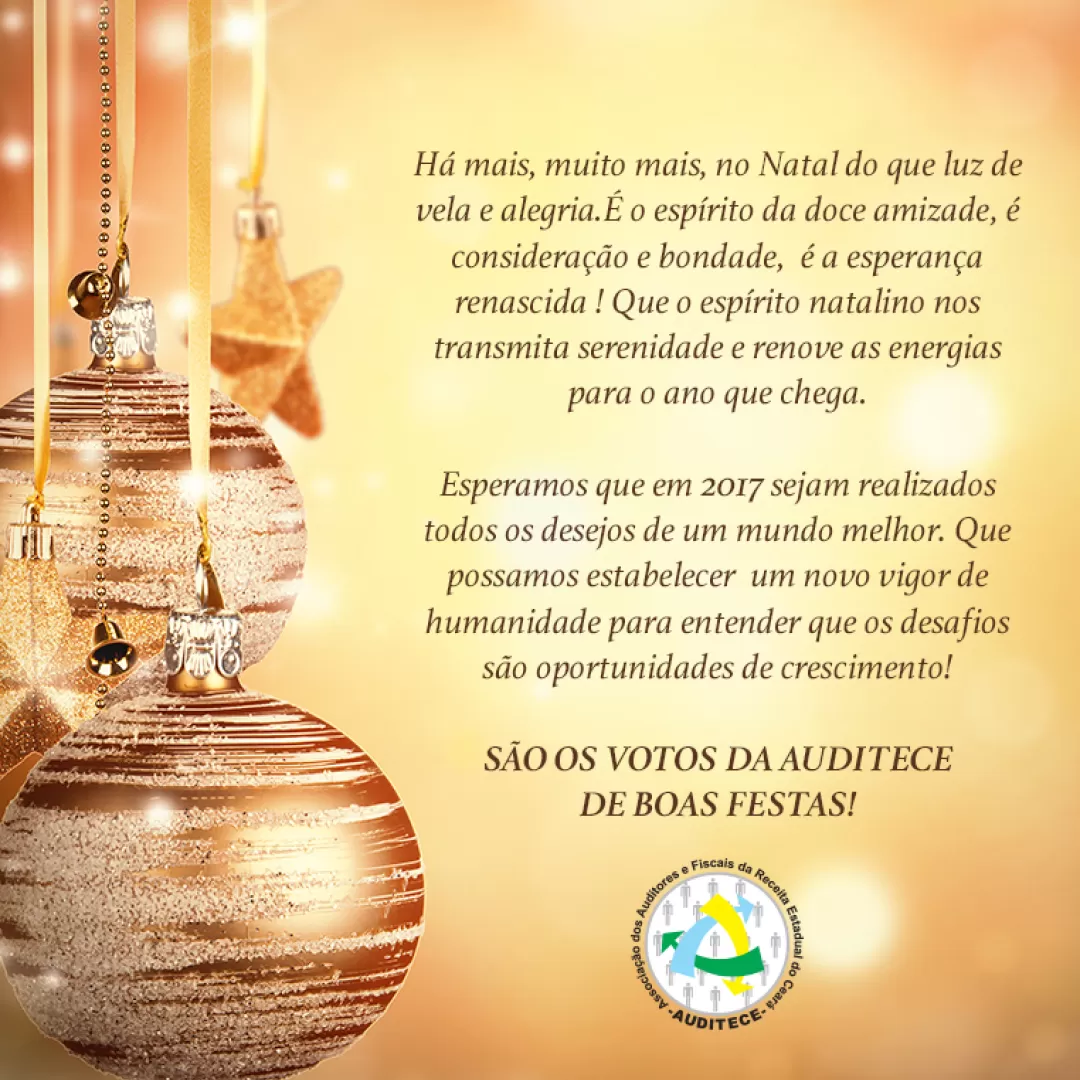 A AUDITECE deseja a todos Boas Festas!